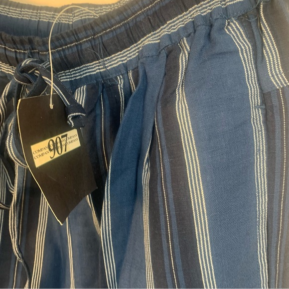 VTG y2k 907 Company Striped Linen Blend Drawstring Pants - Picture 3 of 11